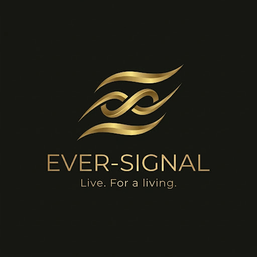 ever-signal gold infinity emblem. Live. For a living.
